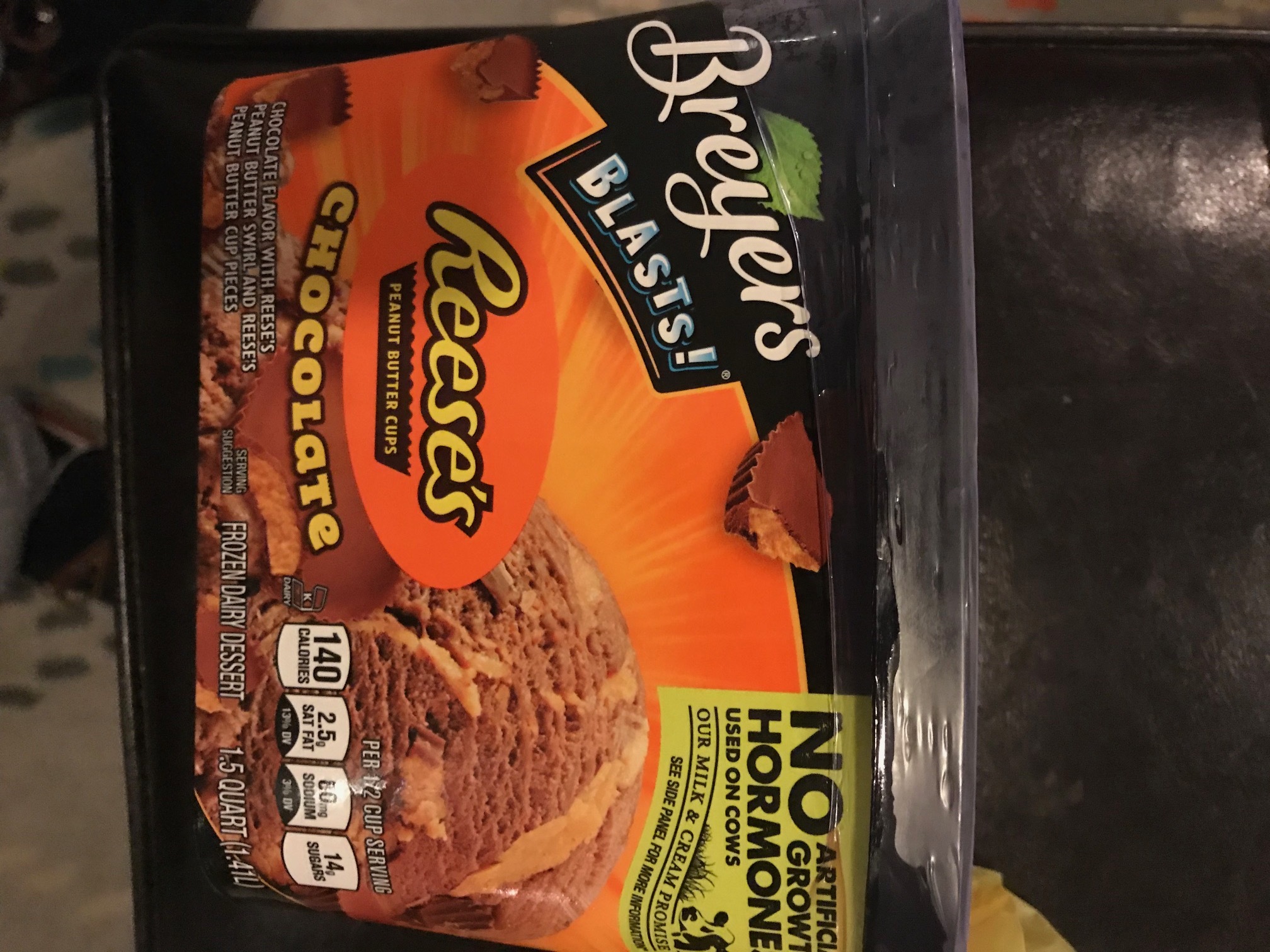 Breyer's Blasts Reese's peanut butter cups chocolate Ice Cream - Pesach ...